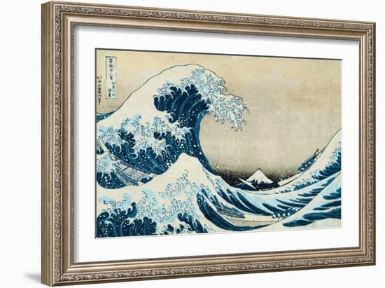 Under the Wave, Off Kanagawa-Katsushika Hokusai-Framed Art Print