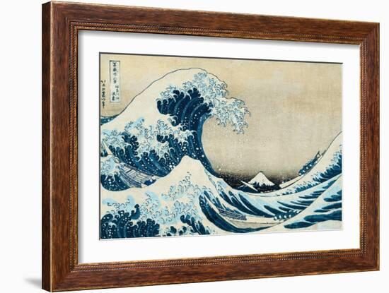 Under the Wave, Off Kanagawa-Katsushika Hokusai-Framed Art Print