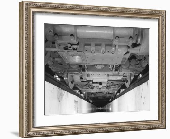 Undercarriage of a Train-Heinz Zinram-Framed Photographic Print