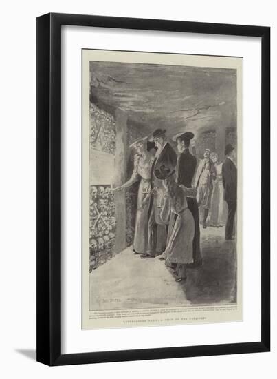 Underground Paris, a Visit to the Catacombs-Paul Destez-Framed Giclee Print