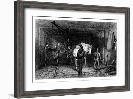 Underground Scene in a Coal Mine, 1860--Framed Giclee Print