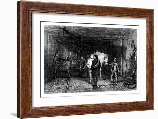 Underground Scene in a Coal Mine, 1860-null-Framed Giclee Print