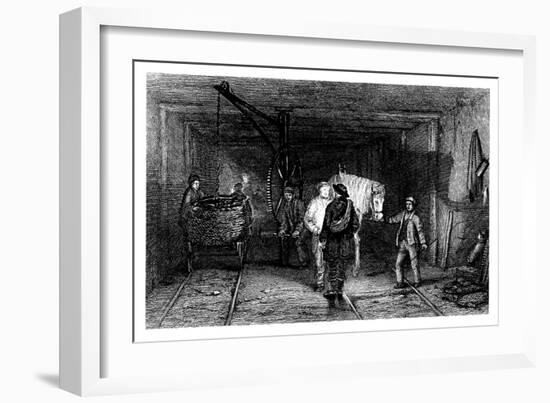 Underground Scene in a Coal Mine, 1860-null-Framed Giclee Print