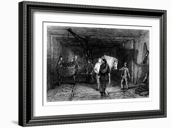 Underground Scene in a Coal Mine, 1860-null-Framed Giclee Print