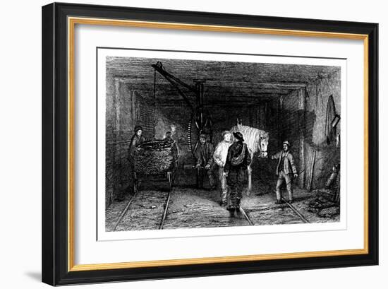 Underground Scene in a Coal Mine, 1860-null-Framed Giclee Print