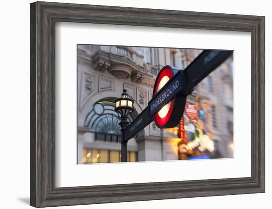 Underground Sign, Piccadilly Circus, London, UK-Peter Adams-Framed Photographic Print