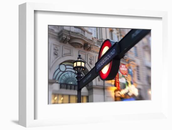 Underground Sign, Piccadilly Circus, London, UK-Peter Adams-Framed Photographic Print