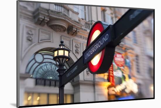 Underground Sign, Piccadilly Circus, London, UK-Peter Adams-Mounted Photographic Print