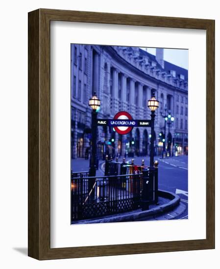 Underground Station Sign, London, United Kingdom, England-Christopher Groenhout-Framed Photographic Print