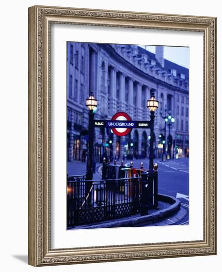 Underground Station Sign, London, United Kingdom, England-Christopher Groenhout-Framed Photographic Print