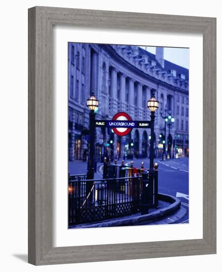 Underground Station Sign, London, United Kingdom, England-Christopher Groenhout-Framed Photographic Print