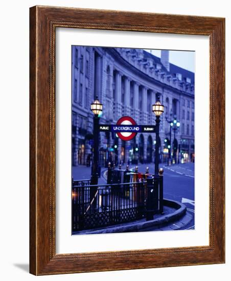 Underground Station Sign, London, United Kingdom, England-Christopher Groenhout-Framed Photographic Print