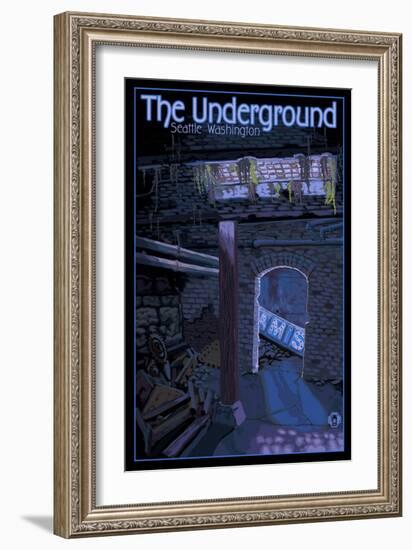 Underground Tour, Seattle, Washington-Lantern Press-Framed Art Print