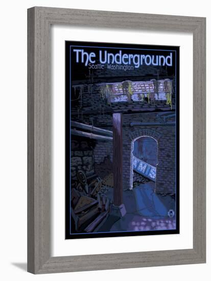 Underground Tour, Seattle, Washington-Lantern Press-Framed Art Print