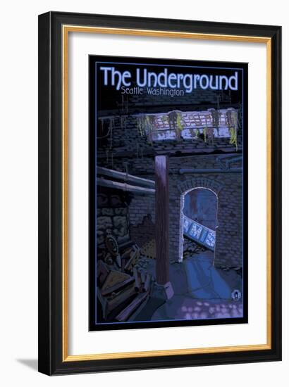 Underground Tour, Seattle, Washington-Lantern Press-Framed Art Print