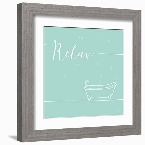 Underline Bath V Teal-Veronique Charron-Framed Art Print