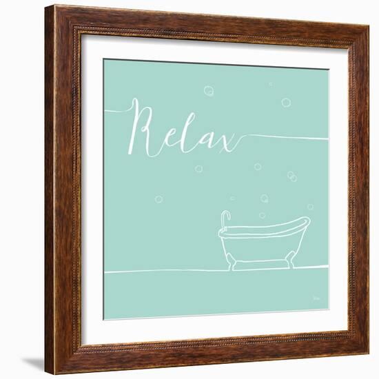 Underline Bath V Teal-Veronique Charron-Framed Premium Giclee Print