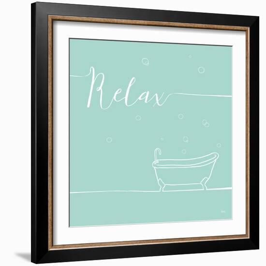 Underline Bath V Teal-Veronique Charron-Framed Premium Giclee Print