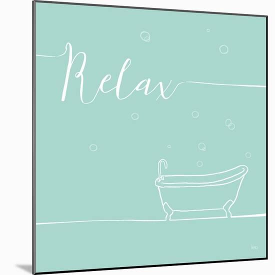 Underline Bath V Teal-Veronique Charron-Mounted Art Print