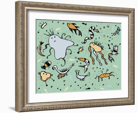 Undersea Creatures-Carla Martell-Framed Giclee Print