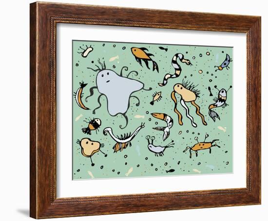 Undersea Creatures-Carla Martell-Framed Giclee Print