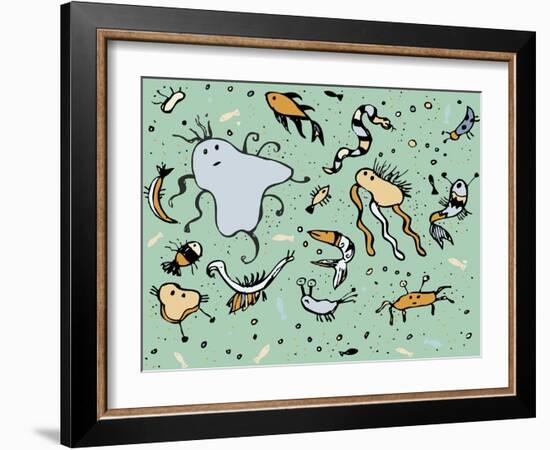 Undersea Creatures-Carla Martell-Framed Giclee Print