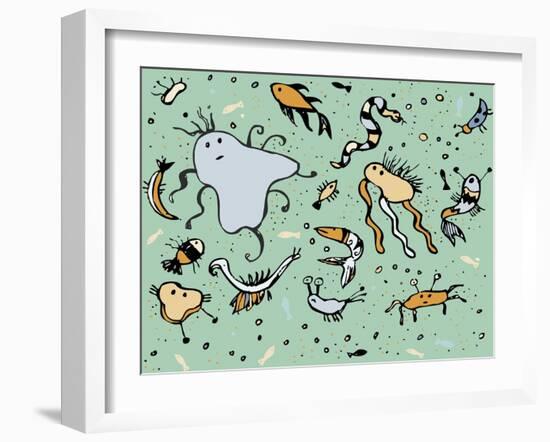 Undersea Creatures-Carla Martell-Framed Giclee Print