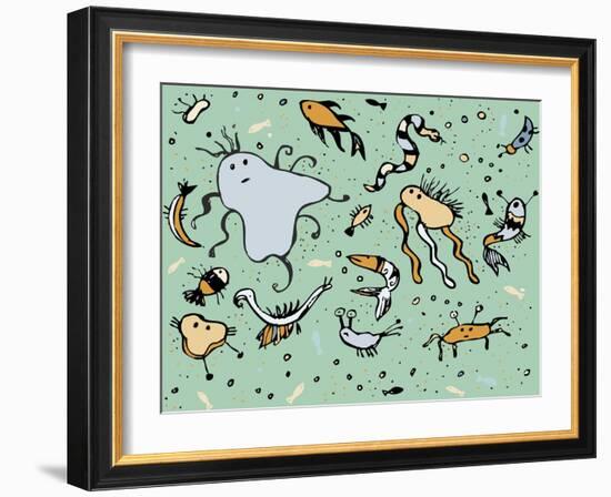 Undersea Creatures-Carla Martell-Framed Giclee Print