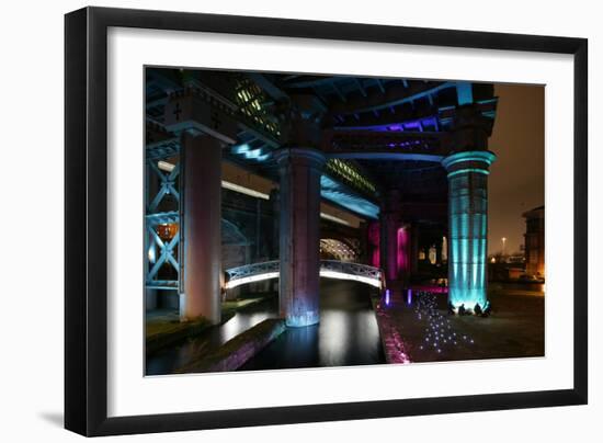 Underside of Bridge at Night-David Barbour-Framed Photo