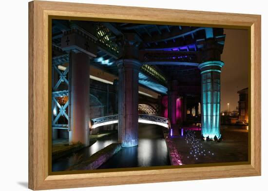 Underside of Bridge at Night-David Barbour-Framed Stretched Canvas