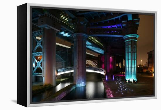 Underside of Bridge at Night-David Barbour-Framed Stretched Canvas