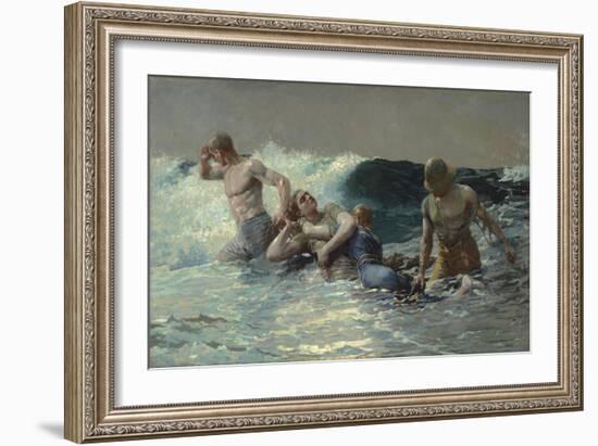 Undertow, 1886 (Oil on Canvas)-Winslow Homer-Framed Giclee Print