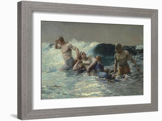 Undertow, 1886 (Oil on Canvas)-Winslow Homer-Framed Giclee Print