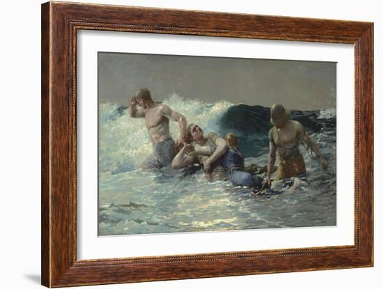 Undertow, 1886 (Oil on Canvas)-Winslow Homer-Framed Giclee Print