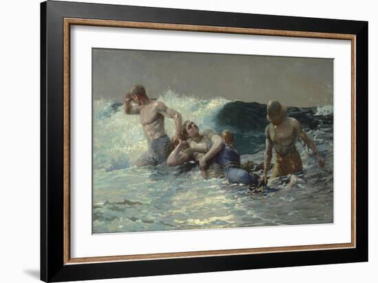 Undertow, 1886 (Oil on Canvas)-Winslow Homer-Framed Giclee Print