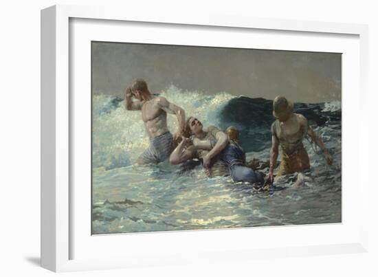 Undertow, 1886 (Oil on Canvas)-Winslow Homer-Framed Giclee Print