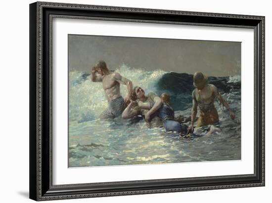 Undertow, 1886 (Oil on Canvas)-Winslow Homer-Framed Giclee Print