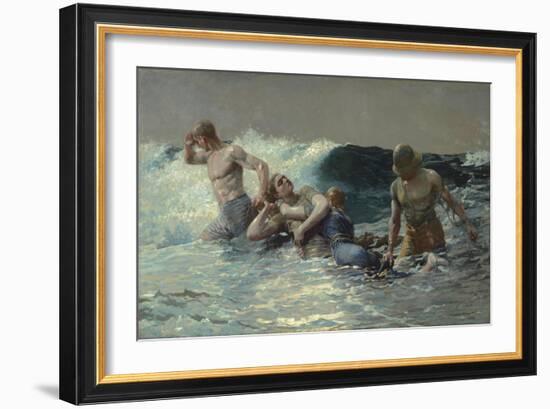 Undertow, 1886 (Oil on Canvas)-Winslow Homer-Framed Giclee Print