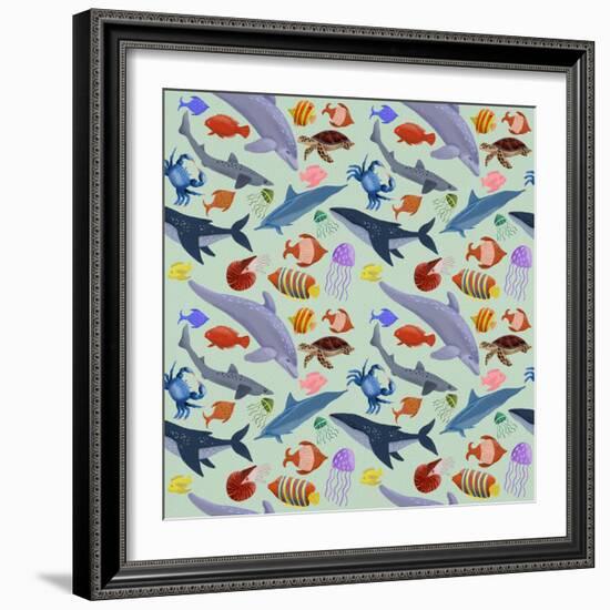 Underwater Adventure Pattern II-Regina Moore-Framed Art Print