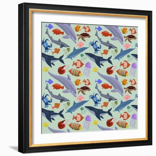 Underwater Adventure Pattern II-Regina Moore-Framed Art Print