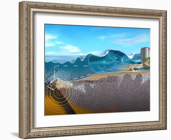 Underwater Earthquake And Tsunami-Jose Antonio-Framed Photographic Print