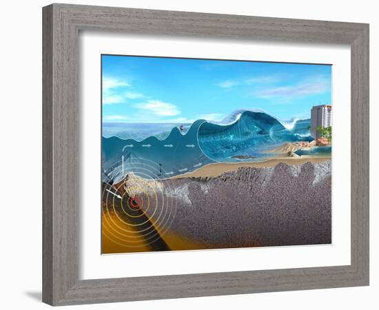 Underwater Earthquake And Tsunami-Jose Antonio-Framed Photographic Print