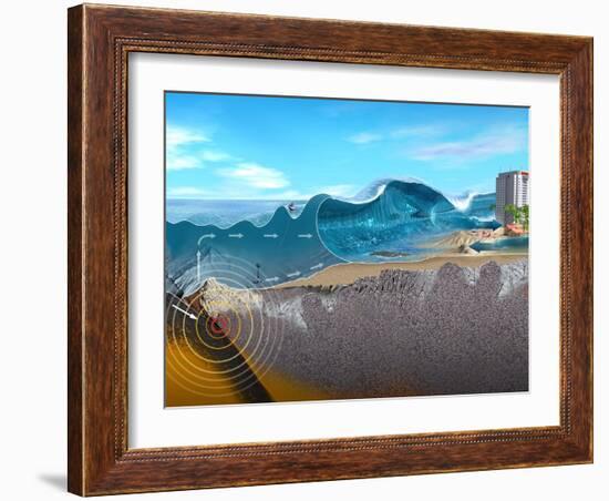 Underwater Earthquake And Tsunami-Jose Antonio-Framed Photographic Print