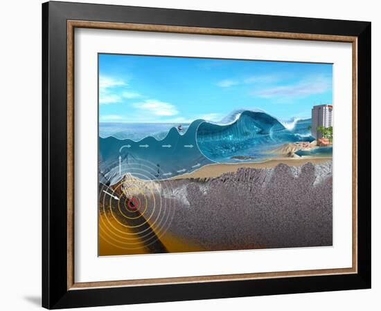 Underwater Earthquake And Tsunami-Jose Antonio-Framed Photographic Print