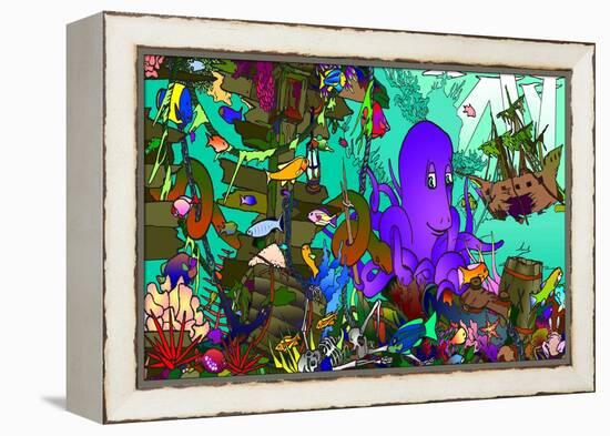 Underwater Octopus-Howie Green-Framed Premier Image Canvas