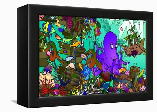 Underwater Octopus-Howie Green-Framed Premier Image Canvas