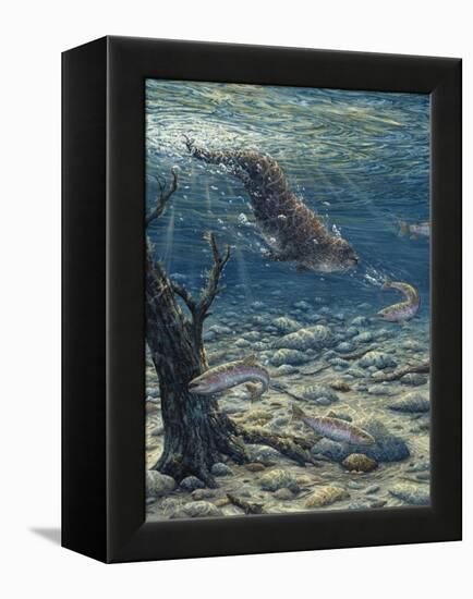 Underwater Pursuit-Jeff Tift-Framed Premier Image Canvas