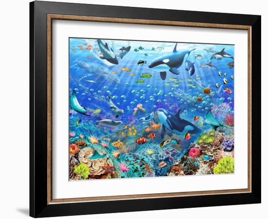 Underwater Scene-Adrian Chesterman-Framed Art Print