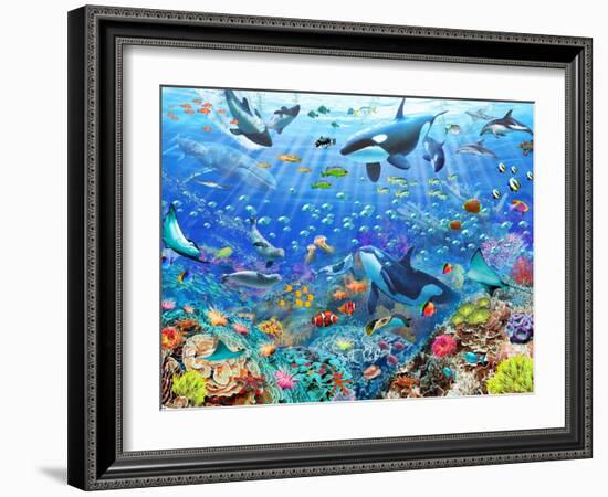 Underwater Scene-Adrian Chesterman-Framed Art Print