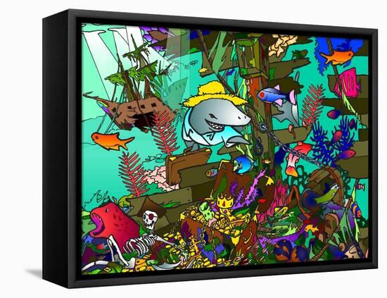 Underwater Shark-Howie Green-Framed Premier Image Canvas